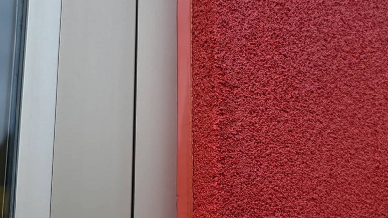 Close-up view of our precise caulking work at a Tim Hortons/Wendy's renovation in Scarborough, ensuring a seamless and durable finish.