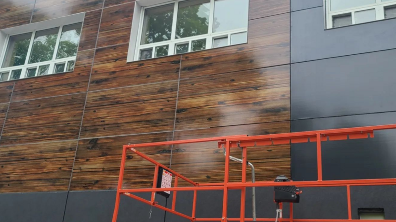 Precise and clean caulking joint, showcasing expert craftsmanship for a flawless, durable seal that enhances the building's integrity and appearance.